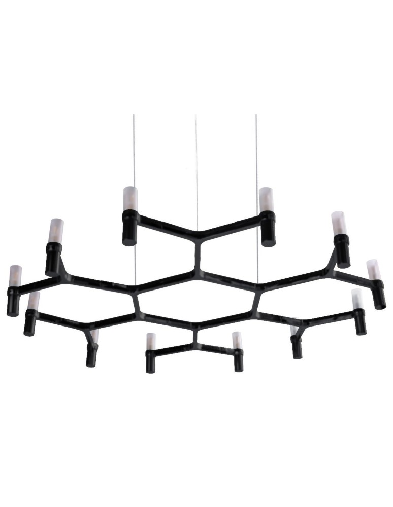 Designer pendant lamps - Step into Design Pendant lamp CANDLES-12B black 106cm - product kolory-swiatla.pl 1