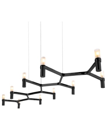 Step into Design CANDLES-10 pendant lamp black 165cm