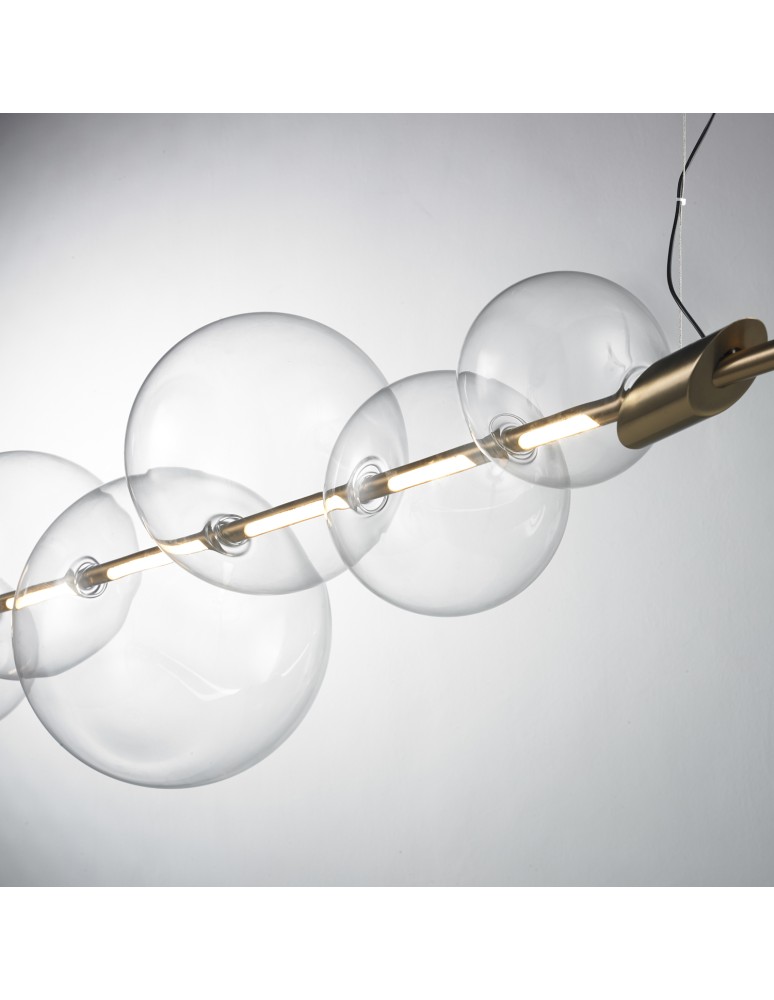 Pendant lamps spheres - Step into Design AMORE LED pendant lamp gold 153cm - product kolory-swiatla.pl 3