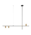 Modern pendant lamps - Step into Design LUNGO black and gold 135cm pendant lamp - product 1
