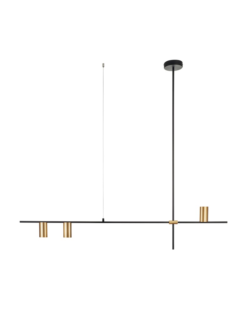 Modern pendant lamps - Step into Design LUNGO black and gold 135cm pendant lamp - product kolory-swiatla.pl 1
