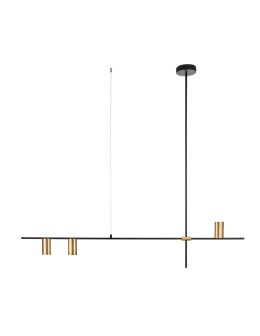 Step into Design Lampa wisząca LUNGO czarno złota 135cm