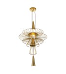 Designer pendant lamps - Step into Design SUSSO S gold 40cm pendant lamp  - product 3