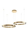 Step into Design CIRCLE 80+80 LED pendant lamp glossy gold on 1 ceiling light fixture