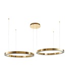 Pendant lamps circles - Step into Design CIRCLE 80+80 LED pendant lamp glossy gold on 1 ceiling light fixture - product 2