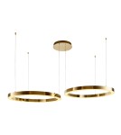 Pendant lamps circles - Step into Design CIRCLE 80+80 LED pendant lamp glossy gold on 1 ceiling light fixture - product 3