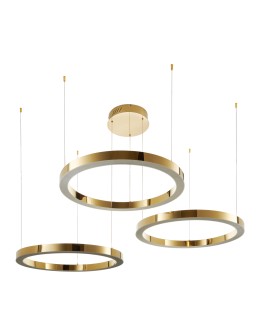 Step into Design CIRCLE 80+80+80 LED pendant lamp shiny gold on 1 ceiling light fixture