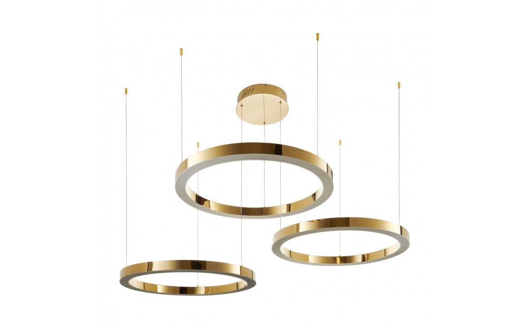 Step into Design Lampa wisząca CIRCLE 80+80+80 LED złoty połysk na 1 podsufitce