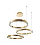 Pendant lamps circles - Step into Design CIRCLE 80+80+80 LED pendant lamp shiny gold on 1 ceiling light fixture - product 2