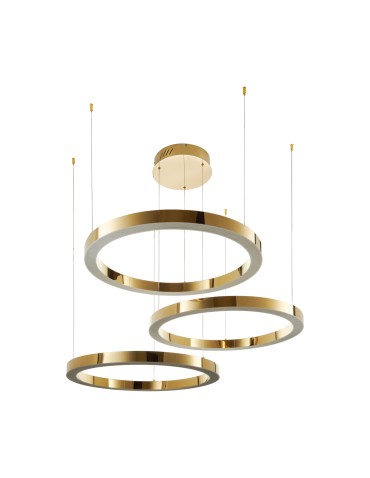 Step into Design CIRCLE 80+80+80 LED pendant lamp shiny gold on 1 ceiling light fixture - product 2