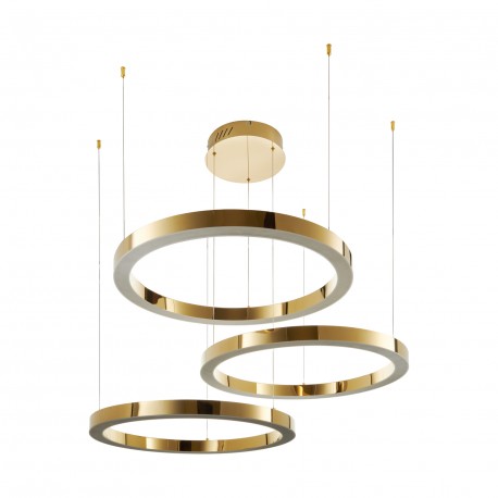 Step into Design Lampa wisząca CIRCLE 80+80+80 LED złoty połysk na 1 podsufitce
