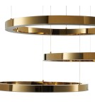 Pendant lamps circles - Step into Design CIRCLE 80+80+80 LED pendant lamp shiny gold on 1 ceiling light fixture - product 5