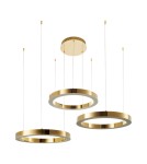 Pendant lamps circles - Step into Design CIRCLE 60+60+60 LED pendant lamp shiny gold on 1 ceiling light fixture - product 1