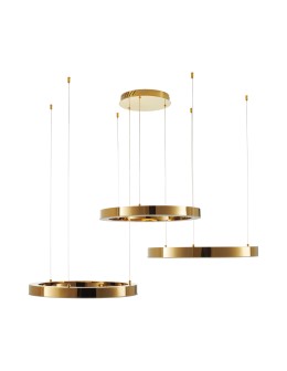 Step into Design CIRCLE 60+60+60 LED pendant lamp shiny gold on 1 ceiling light fixture - product 2