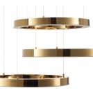 Pendant lamps circles - Step into Design CIRCLE 60+60+60 LED pendant lamp shiny gold on 1 ceiling light fixture - product 3