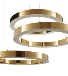 Pendant lamps circles - Step into Design CIRCLE 60+60+60 LED pendant lamp shiny gold on 1 ceiling light fixture - product 4