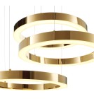 Pendant lamps circles - Step into Design CIRCLE 60+60+60 LED pendant lamp shiny gold on 1 ceiling light fixture - product 5