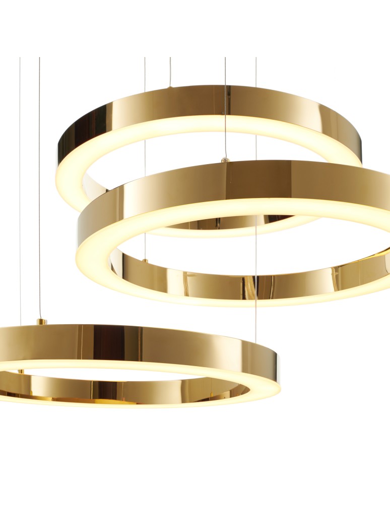 Pendant lamps circles - Step into Design CIRCLE 60+60+60 LED pendant lamp shiny gold on 1 ceiling light fixture - product kolory-swiatla.pl 5