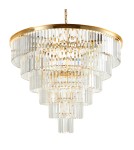 Crystal pendant lamps - Step into Design SPLENDORE gold 100cm pendant lamp - product 1