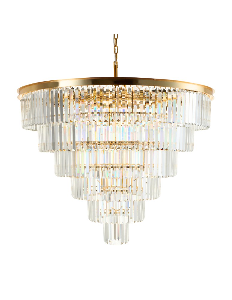 Crystal pendant lamps - Step into Design SPLENDORE gold 100cm pendant lamp - product kolory-swiatla.pl 5