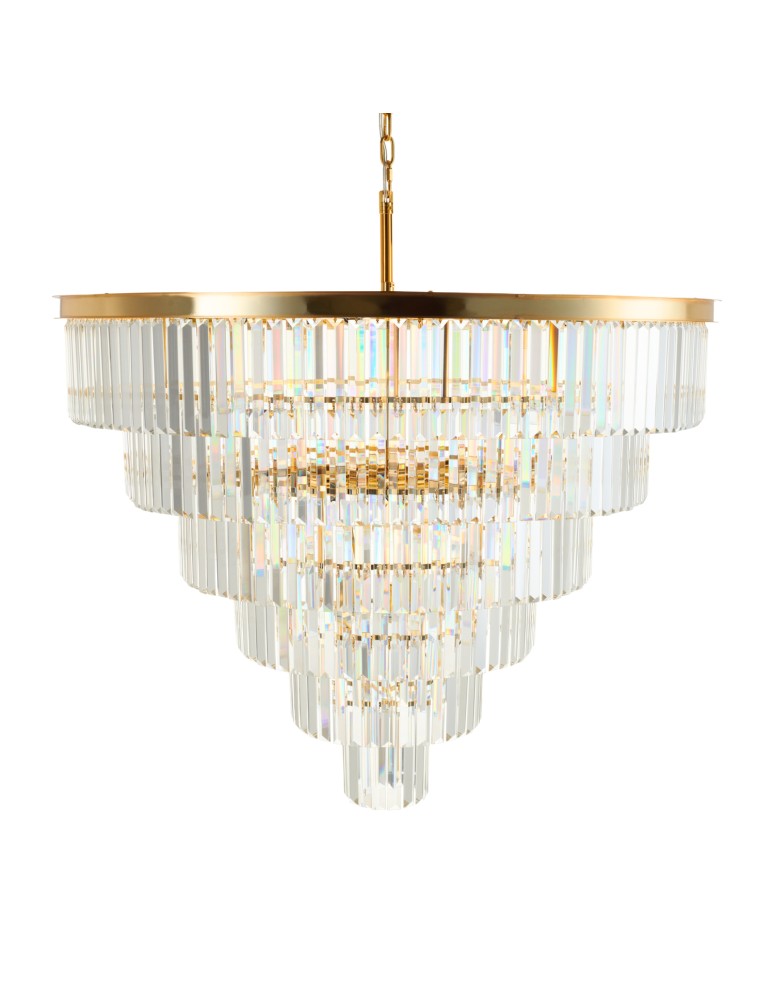 Crystal pendant lamps - Step into Design SPLENDORE gold 100cm pendant lamp - product kolory-swiatla.pl 6