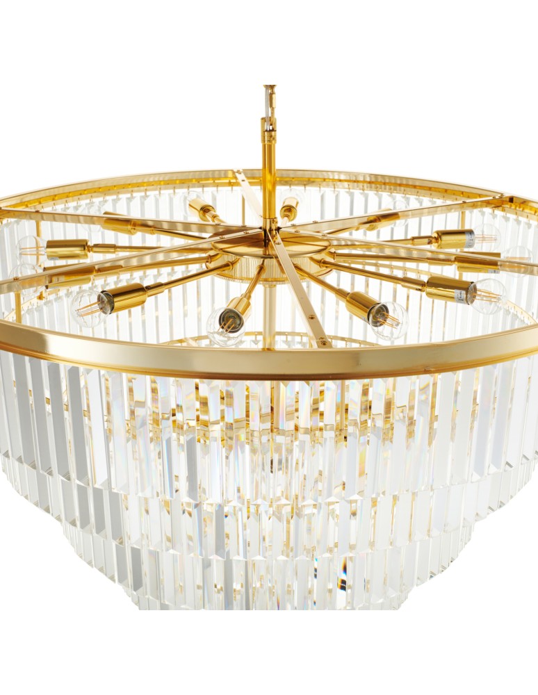 Crystal pendant lamps - Step into Design SPLENDORE gold 100cm pendant lamp - product kolory-swiatla.pl 7