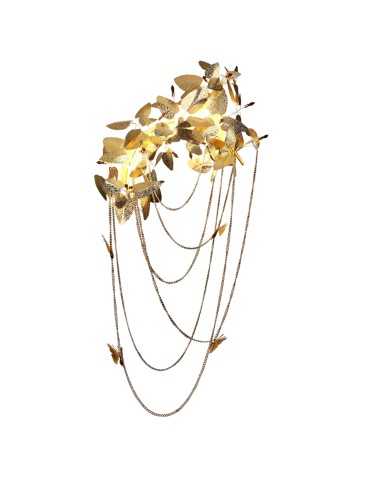 Step into Design BLOSSOM gold 120cm wall lamp.