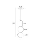 Geometric pendant lamps - Maxlight Akiko LED 23W 3000K Pendant Lamp Black P0468. - product 8