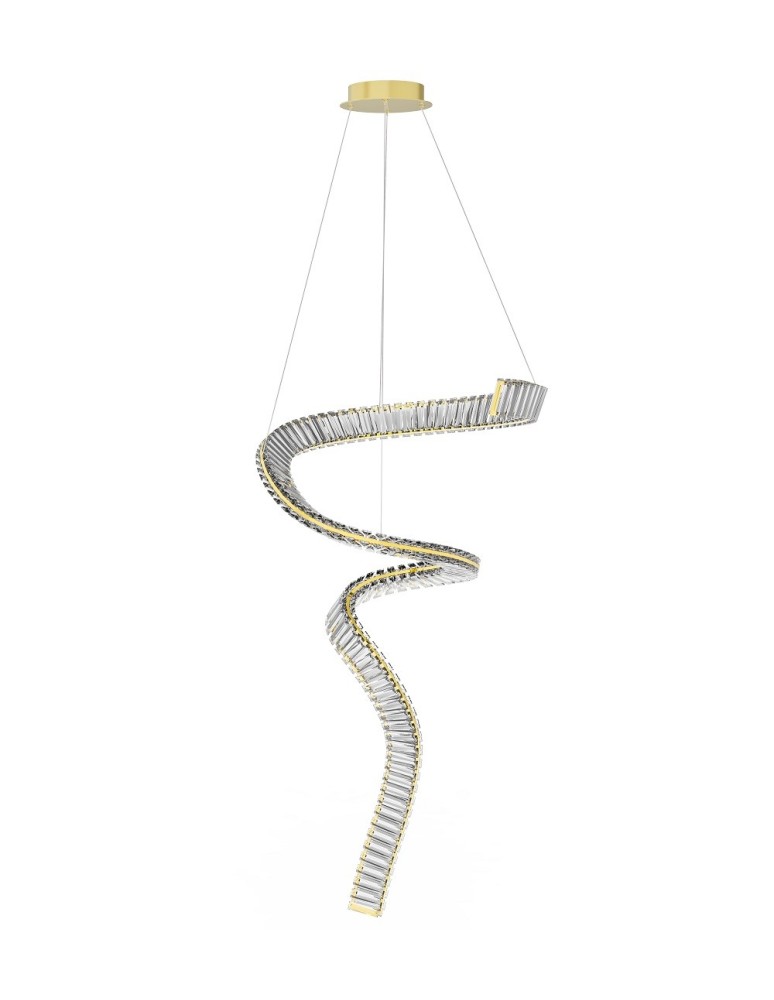 Glamour pendant lamps - Maxlight Charme LED 60W 6000lm 3000K Brushed Gold Pendant Lamp P0477. - product kolory-swiatla.pl 2