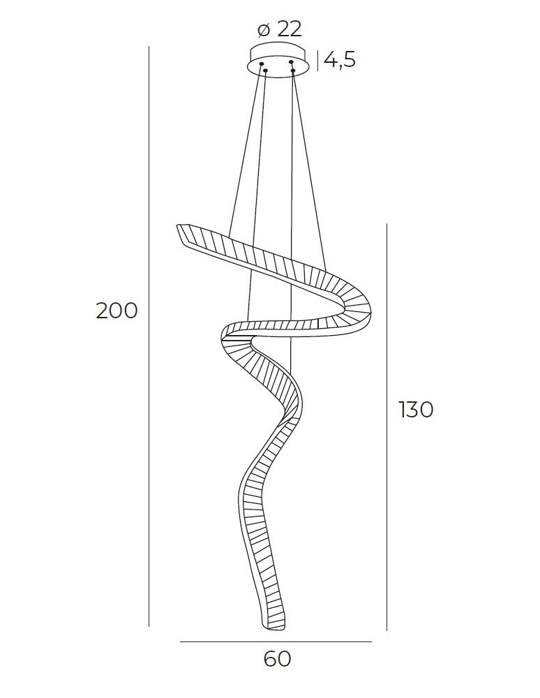 Glamour pendant lamps - Maxlight Charme LED 60W 6000lm 3000K Brushed Gold Pendant Lamp P0477. - product kolory-swiatla.pl 5