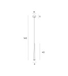 Pendant tube lamps - Maxlight Coffee Gold 7W Small Pendant Lamp Brushed Gold P0484. - product 3