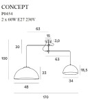 Wire pendant lamps - Maxlight Concept Pendant Lamp Gold P0454. - product 3