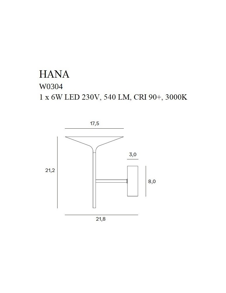 LED wall lamps - Maxlight Wall lamp Hana Gold W0304 - product kolory-swiatla.pl 3