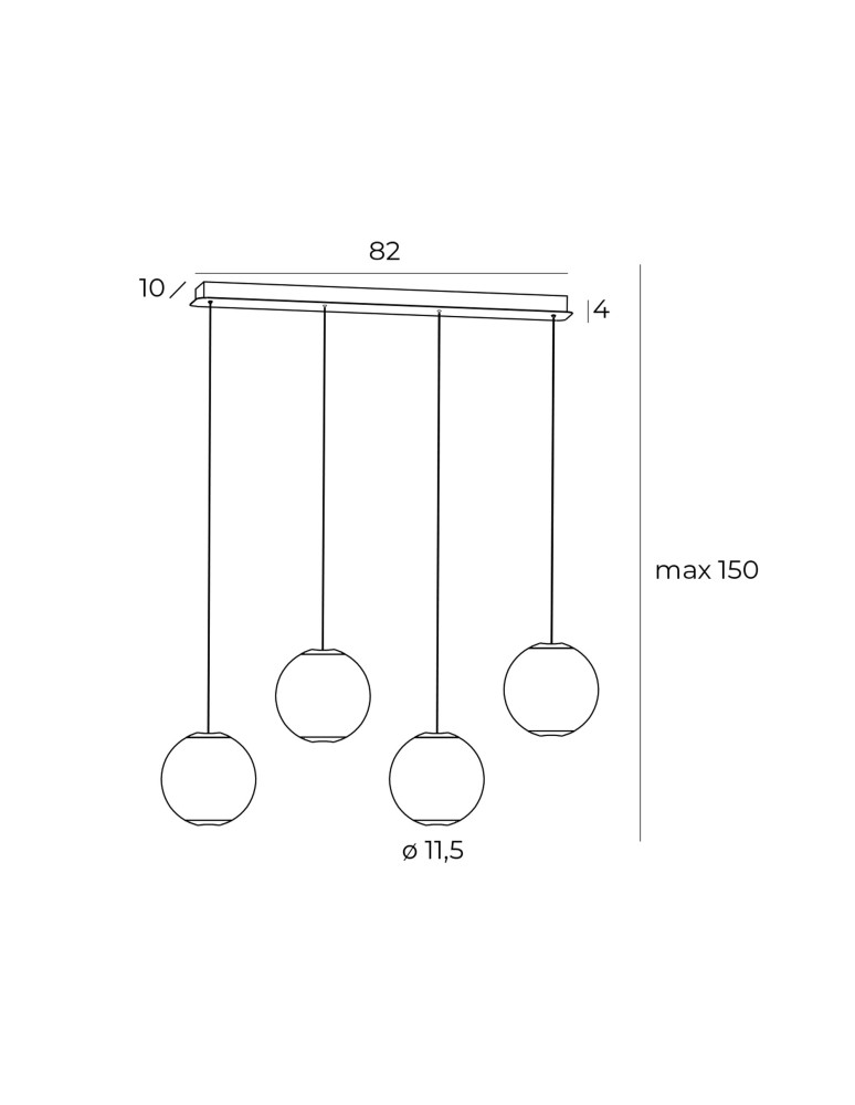 4 point pendant lamps - Maxlight Nobile IV Pendant Lamp P0480 - product kolory-swiatla.pl 3