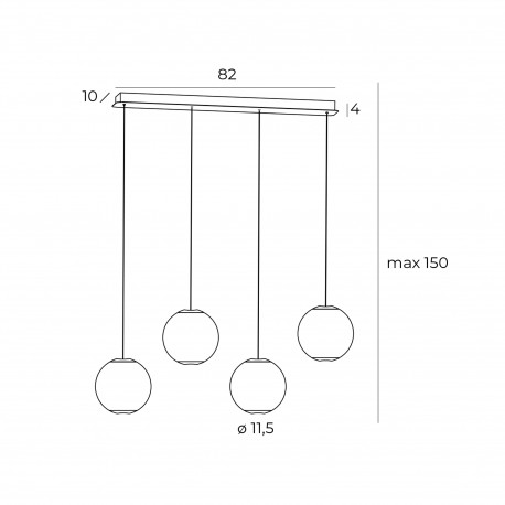 Maxlight Nobile IV LED 4x6W 3000K Lampa Wisząca Chrom P0480