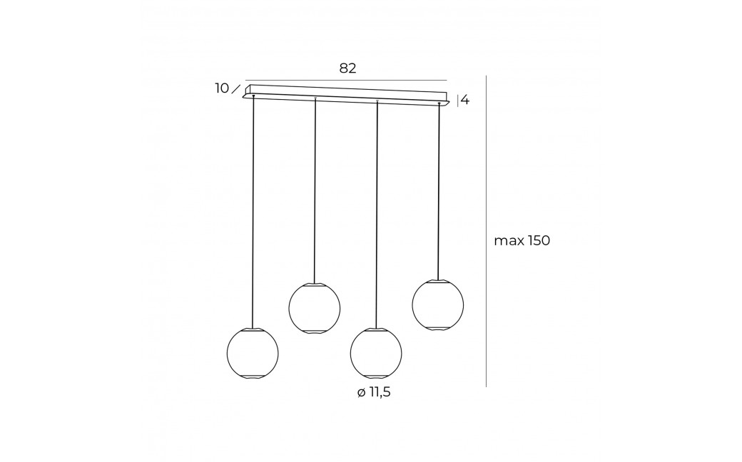 Maxlight Nobile IV LED 4x6W 3000K Lampa Wisząca Chrom P0480