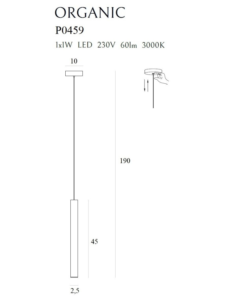 Pendant tube lamps - Maxlight Organic I Pendant Lamp Brushed Copper P0458 - product kolory-swiatla.pl 4