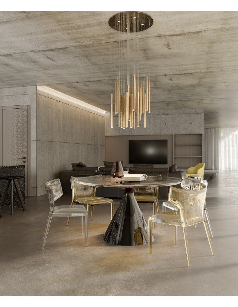 Modern pendant lamps - Maxlight Organic 33X1 Brushed Gold P0476D Pendant Lamp. - product kolory-swiatla.pl 2