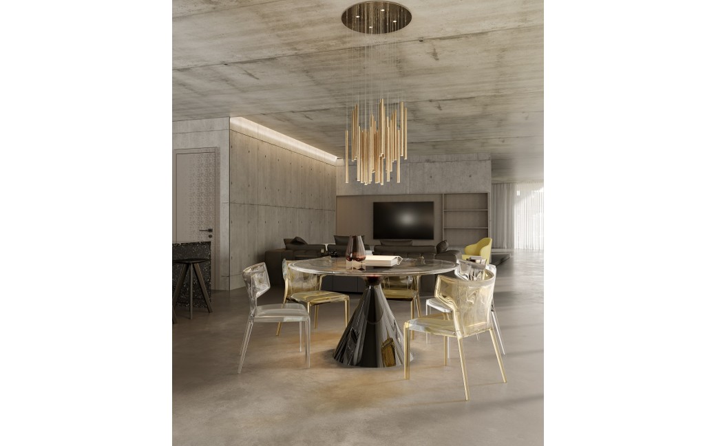 Maxlight Lampa Wisząca Organic 33X1 Złoto Szczotkowane P0476D