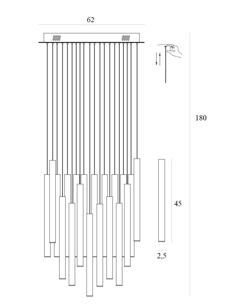 Modern pendant lamps - Maxlight Organic 33X1 Brushed Gold P0476D Pendant Lamp. - product kolory-swiatla.pl 3