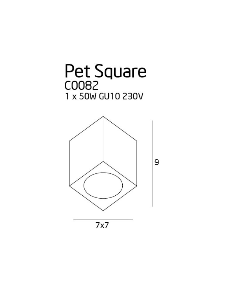 Product categories - Maxlight Pet Square Ceiling Lamp White, GU10 C0082 - product kolory-swiatla.pl 3
