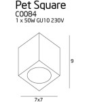 Product categories - Maxlight Pet Square Ceiling Lamp Chrome, GU10 C0084 - product 3