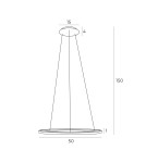 Pendant lamps circles - Maxlight Queen Pendant Lamp Ø 50 cm Brushed Gold P0493 - product 4