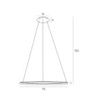 Pendant lamps circles - Maxlight Queen Pendant Lamp Ø 70 cm Brushed Gold P0494 - product 3