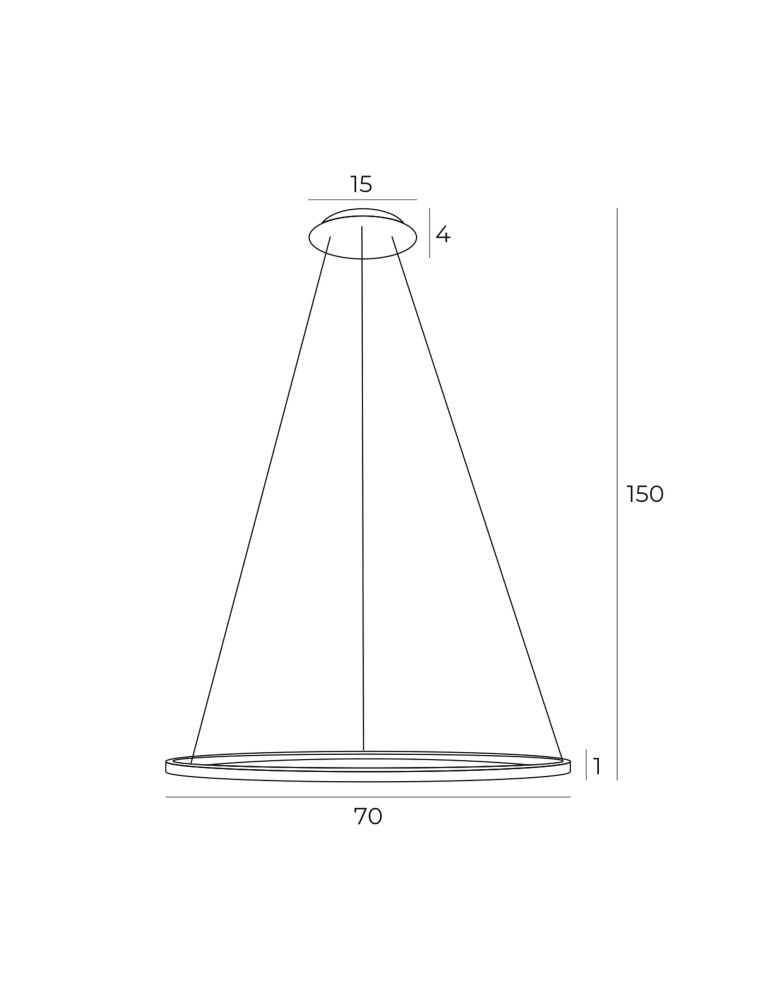 Pendant lamps circles - Maxlight Queen Pendant Lamp Ø 70 cm Brushed Gold P0494 - product kolory-swiatla.pl 4
