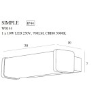 Bathroom wall lamps - Maxlight Wall lamp Simple IP44 10W W0144 - product 3