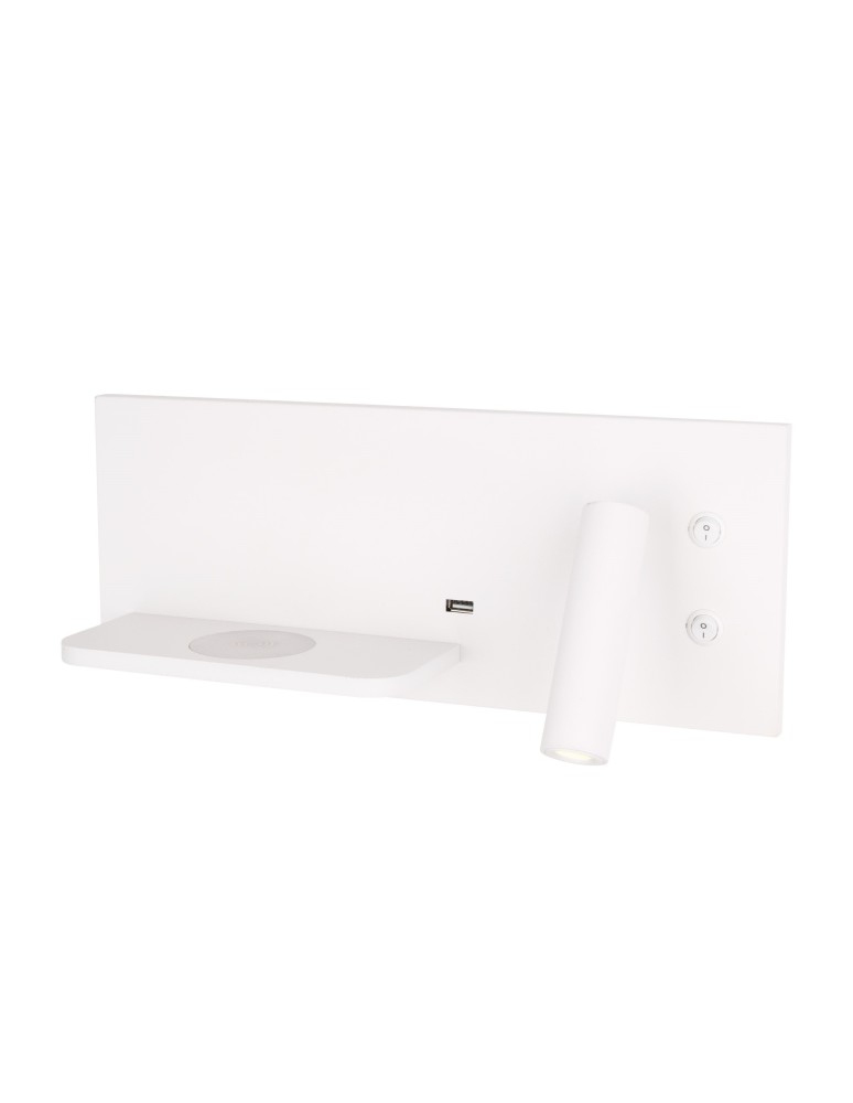 Reading wall lamps - Maxlight Superior wall lamp with USB socket and Induction charger White W0291L - product kolory-swiatla.pl 1