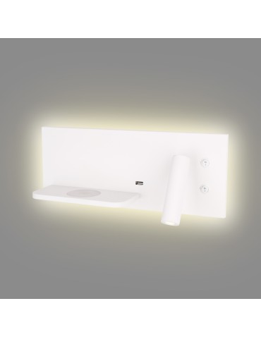 Maxlight Superior wall lamp with USB socket and Induction charger White W0291L - product 2