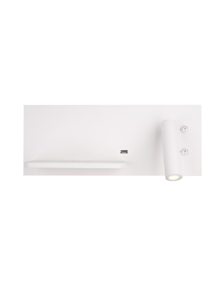 Reading wall lamps - Maxlight Superior wall lamp with USB socket and Induction charger White W0291L - product kolory-swiatla.pl 3