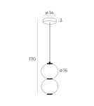 Designer pendant lamps - Maxlight Tama LED 16W 3000K Double Pendant Lamp Black P0469. - product 5